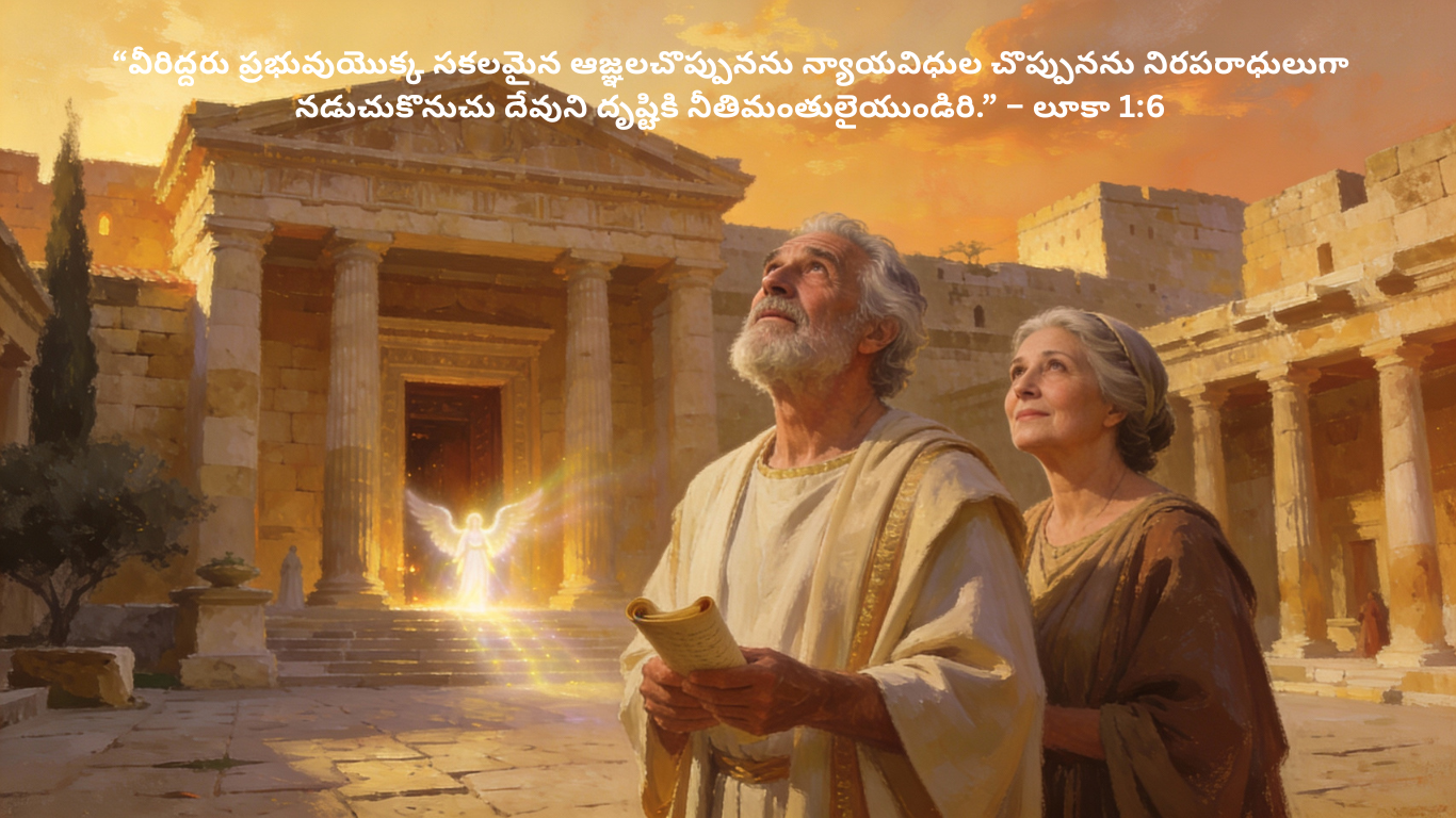 Righteous Before God – జెకర్యా, ఎలీసబెతు జీవితం మీద తెలుగు దినదిన భక్తి వాక్యం (Luke 1:6–17)